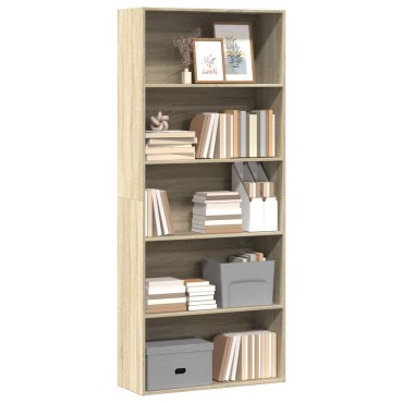 vidaXL Βιβλιοθήκη Sonoma Δρυς 80x30x189cm Επεξεργασμένο Ξύλο 1 τεμ.