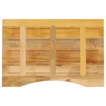 vidaXL Επιφάνεια Γραφείου Καμπύλη 80x60x2,5cm Μασίφ Ακατ. Μάνγκο