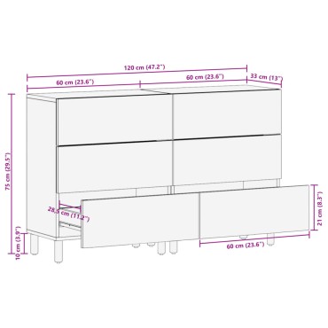 vidaXL Ντουλάπι 2 τεμ. Μαύρο 60x33x75cm από Επεξεργασμένο Ξύλο