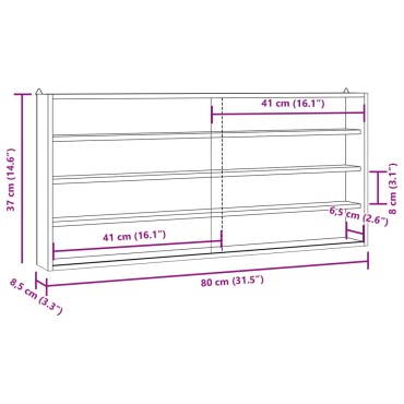 vidaXL Ξύλινη συλλεκτική βιτρίνα με πόρτες 80x8,5x37cm