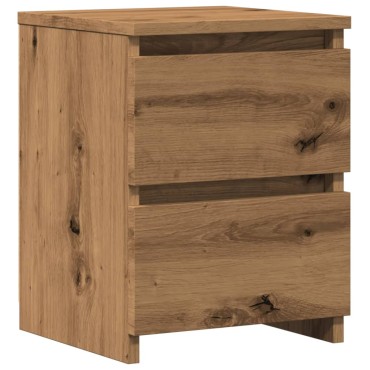 vidaXL Κομοδίνα 2 τεμ.Αρτισιανή Δρυς 30x30x40cm Επεξ. Ξύλο