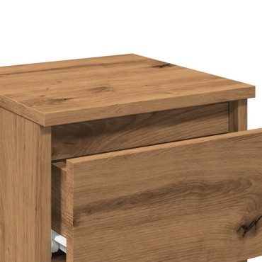 vidaXL Κομοδίνα 2 τεμ.Αρτισιανή Δρυς 30x30x40cm Επεξ. Ξύλο