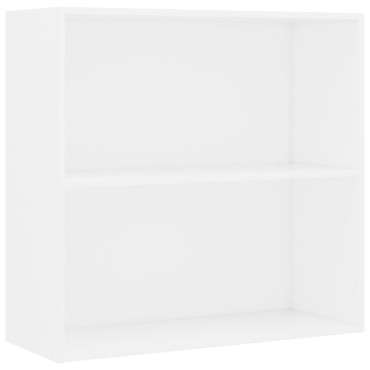 vidaXL Βιβλιοθήκη με 2 Ράφια Λευκή 80x30x76,5cm από Επεξ. Ξύλο 1 τεμ.