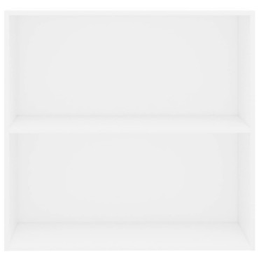 vidaXL Βιβλιοθήκη με 2 Ράφια Λευκή 80x30x76,5cm από Επεξ. Ξύλο 1 τεμ.