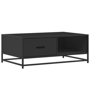 vidaXL Τραπεζάκι Σαλονιού Μαύρο 90x57x35cm Επεξ. Ξύλο & Μέταλλο 1 τεμ.