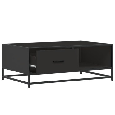 vidaXL Τραπεζάκι Σαλονιού Μαύρο 90x57x35cm Επεξ. Ξύλο & Μέταλλο 1 τεμ.