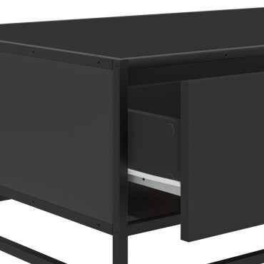 vidaXL Τραπεζάκι Σαλονιού Μαύρο 90x57x35cm Επεξ. Ξύλο & Μέταλλο 1 τεμ.