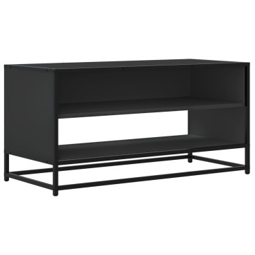 vidaXL Έπιπλο Τηλεόρασης Μαύρο 91x40x46cm από Επεξεργ. Ξύλο/Μέταλλο