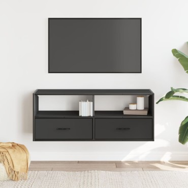 vidaXL Έπιπλο Τηλεόρασης Μαύρο 100x31x39,5cm Επεξεργ. Ξύλο / Μέταλλο