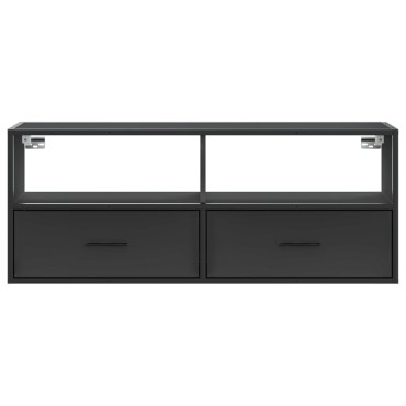 vidaXL Έπιπλο Τηλεόρασης Μαύρο 100x31x39,5cm Επεξεργ. Ξύλο / Μέταλλο