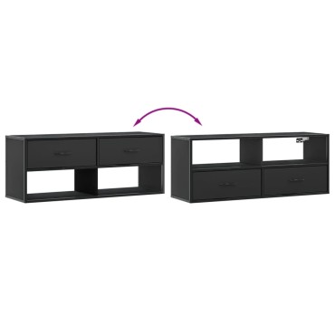 vidaXL Έπιπλο Τηλεόρασης Μαύρο 100x31x39,5cm Επεξεργ. Ξύλο / Μέταλλο