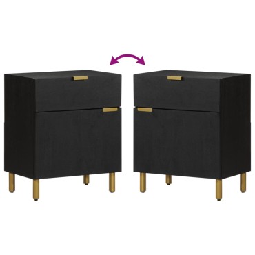 vidaXL Κομοδίνο Μαύρο 50x33x60cm από Επεξεργασμένο Ξύλο 1 τεμ.