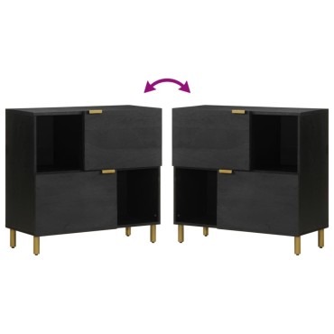 vidaXL Συρταριέρα Μαύρη 80x33x75cm από Επεξεργασμένο Ξύλο