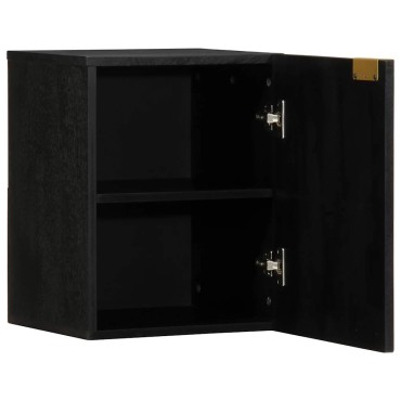 vidaXL Στήλη Μπάνιου Κρεμαστή Μαύρο 38x33x48cm Επεξεργασμένο Ξύλο 1 τεμ.