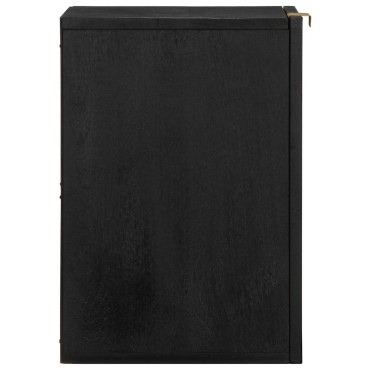 vidaXL Στήλη Μπάνιου Κρεμαστή Μαύρο 38x33x48cm Επεξεργασμένο Ξύλο 1 τεμ.