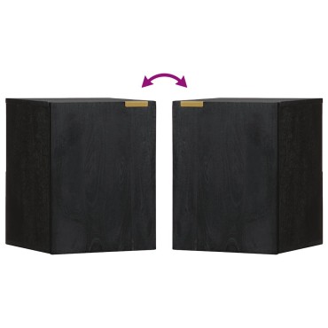 vidaXL Στήλη Μπάνιου Κρεμαστή Μαύρο 38x33x48cm Επεξεργασμένο Ξύλο 1 τεμ.