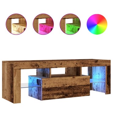 vidaXL Έπιπλο Τηλεόρασης LED Όψη Παλαιού Ξύλου120x36,5x40cm Επεξ. Ξύλο