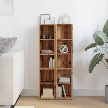 vidaXL Έπιπλα για CD 2 τεμ. Παλαιό Ξύλο 21x16x93,5cm από Επξ. Ξύλο