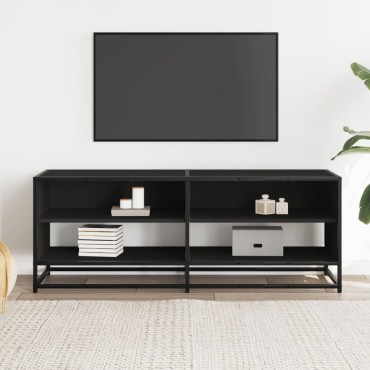 vidaXL Έπιπλο Τηλεόρασης Μαύρο 120,5x40x46cm από Επεξεργ. Ξύλο/Μέταλλο