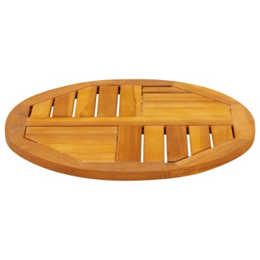 vidaXL Επιφάνεια Τραπεζιού Στρογγυλή 50x2cm Μασίφ Ξύλο Ακακίας 1 τεμ.