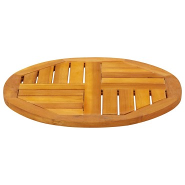 vidaXL Επιφάνεια Τραπεζιού Στρογγυλή 50x2cm Μασίφ Ξύλο Ακακίας 1 τεμ.