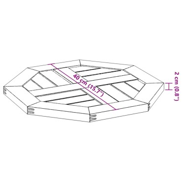 vidaXL Επιφάνεια Τραπεζιού Οκτάγωνη 40x40x2cm Μασίφ Ξύλο Ακακίας 1 τεμ.