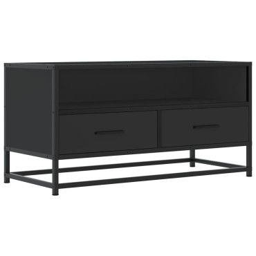 vidaXL Έπιπλο Τηλεόρασης Μαύρο 80x34,5x40cm Επεξεργ. Ξύλο / Μέταλλο