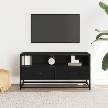 vidaXL Έπιπλο Τηλεόρασης Μαύρο 80x34,5x40cm Επεξεργ. Ξύλο / Μέταλλο