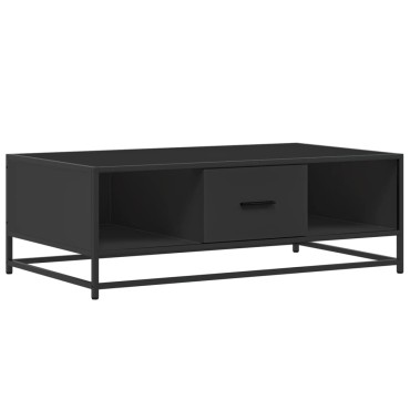 vidaXL Τραπεζάκι Σαλονιού Μαύρο 100x57x35cm από Επεξ. Ξύλο/Μέταλλο 1 τεμ.