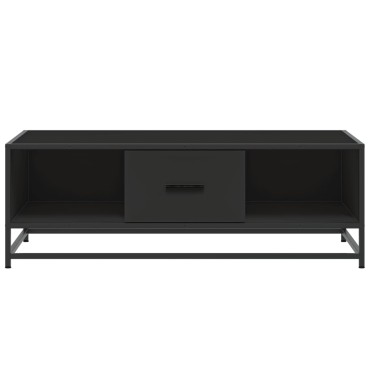vidaXL Τραπεζάκι Σαλονιού Μαύρο 100x57x35cm από Επεξ. Ξύλο/Μέταλλο 1 τεμ.