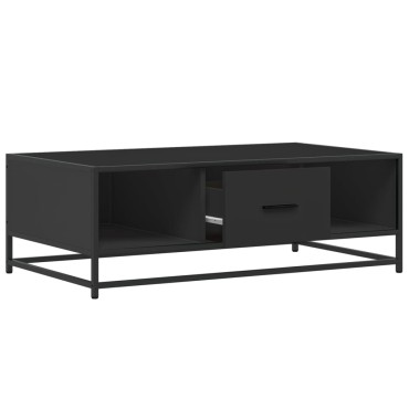 vidaXL Τραπεζάκι Σαλονιού Μαύρο 100x57x35cm από Επεξ. Ξύλο/Μέταλλο 1 τεμ.