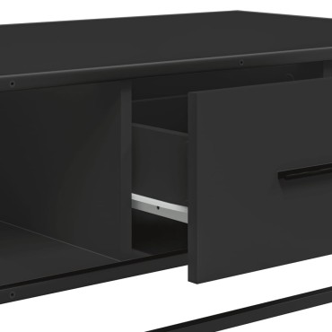 vidaXL Τραπεζάκι Σαλονιού Μαύρο 100x57x35cm από Επεξ. Ξύλο/Μέταλλο 1 τεμ.