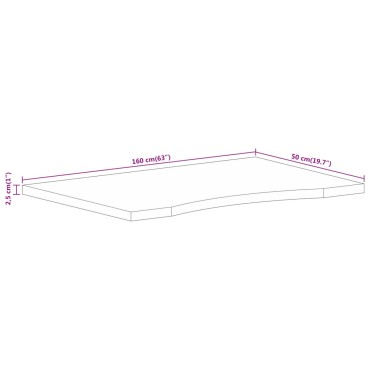 vidaXL Επιφάνεια Γραφείου Καμπύλη 160x50x2,5cm Μασίφ Ακατ. Μάνγκο