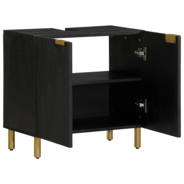 vidaXL Ντουλάπι Μπάνιου Μαύρο 62x33x58cm από Επεξεργασμένο Ξύλο