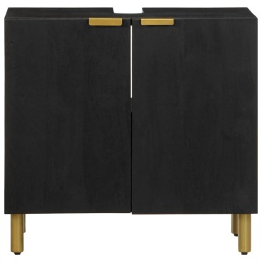 vidaXL Ντουλάπι Μπάνιου Μαύρο 62x33x58cm από Επεξεργασμένο Ξύλο