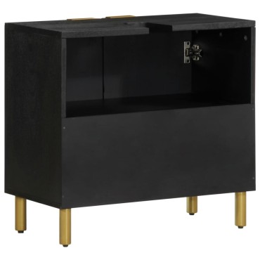 vidaXL Ντουλάπι Μπάνιου Μαύρο 62x33x58cm από Επεξεργασμένο Ξύλο