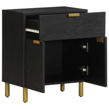 vidaXL Κομοδίνο Μαύρο 50x33x60cm από Επεξεργασμένο Ξύλο 1 τεμ.