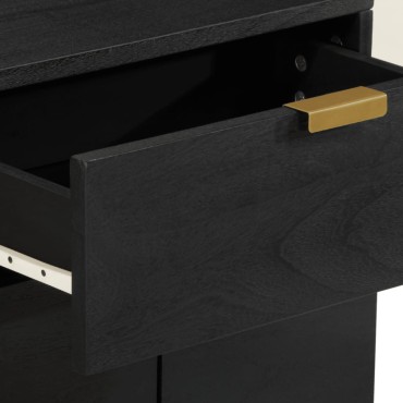 vidaXL Κομοδίνο Μαύρο 50x33x60cm από Επεξεργασμένο Ξύλο 1 τεμ.