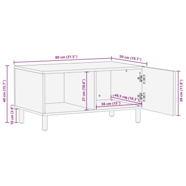 vidaXL Τραπεζάκι Σαλονιού Μαύρο 80x50x40cm Επεξεργασμένο Ξύλο 1 τεμ.