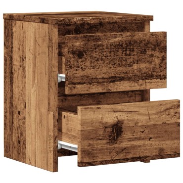 vidaXL Κομοδίνα 2 τεμ. Όψη Παλαιού Ξύλου 30x30x40cm Επεξ. Ξύλο