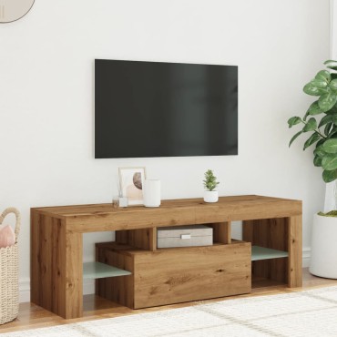 vidaXL Έπιπλο Τηλεόρασης με LED Αρτισιανή Δρυς 120x36,5x40cm Επεξ.Ξύλο