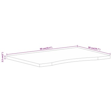 vidaXL Επιφάνεια Γραφείου Καμπύλη 90x50x2,5cm Μασίφ Ακατ. Μάνγκο