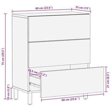 vidaXL Μπουφές Μαύρος 60x33x75cm από Επεξεργασμένο Ξύλο 1 τεμ.