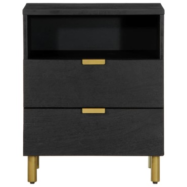 vidaXL Κομοδίνο Μαύρο 50x33x62cm από Επεξεργασμένο Ξύλο 1 τεμ.