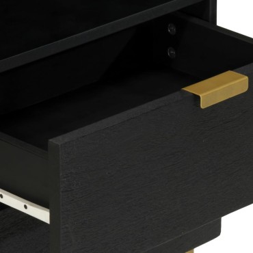 vidaXL Κομοδίνο Μαύρο 50x33x62cm από Επεξεργασμένο Ξύλο 1 τεμ.