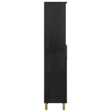 vidaXL Ντουλάπι Μπάνιου Μαύρο 38x33x160cm από Μασίφ Ξύλο Μάνγκο