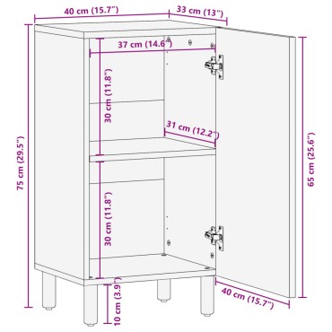 vidaXL Ραφιέρα Μαύρη 40x33x75cm από Επεξεργασμένο Ξύλο