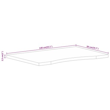 vidaXL Επιφάνεια Γραφείου Καμπύλη 140x50x2,5cm Μασίφ Ακατ. Μάνγκο