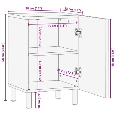vidaXL Ντουλάπι Μπάνιου Μαύρο 38x33x58cm Επεξεργασμένο Ξύλο