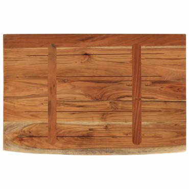 vidaXL Ράφι Επιτοίχιο Ορθ. Live Edge 60x40x2,5cm Μασίφ Ξύλο Ακακίας